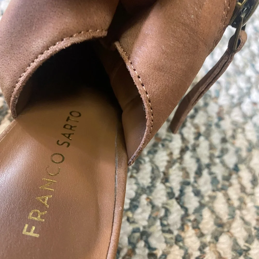 Franco Sarto Exposed Heel Bootie Humble Cigar Shoes GUC - Picture 4 of 7